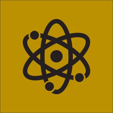 Atom işareti simbol. Atom parçası simgesi.