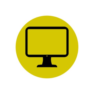 bilgisayar ekran işareti simgesi. Monitör simgesi. Düz tasarım stili.