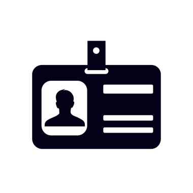 Kimlik kartı simgesi. Düz tasarım stili. EPS 10.