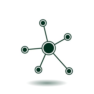 Sosyal ağ tek simge. Küresel teknoloji veya sosyal ağ.