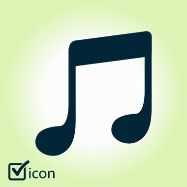 Müzik Not simgesi. Müzik simgesi. Düz tasarım stili.