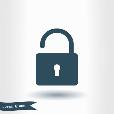 Simgesini kilidini. Düz tasarım stili. Vektör Eps10 