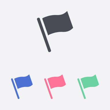 Bayrak simgesi. Yer belirleyici sembol. Düz tasarım biçimi.