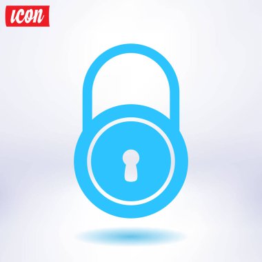 Kilit simgesi. Düz tasarım tarzı. Vektör EPS10.