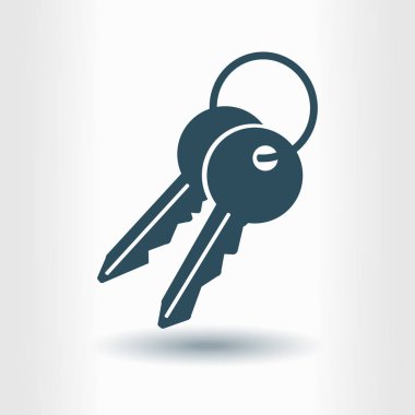 Anahtar simgesi. Kilit erkek. Güvenlik işareti. Düz tasarım stili.