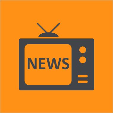 TV haber muhabiri. Düz tasarım stili. Vektör Eps 10. 