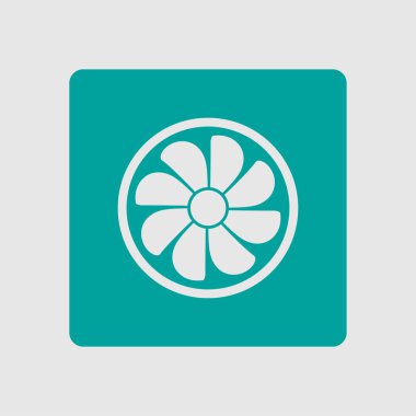 Egzoz vantilatörü simgesi. Havalandırma sembolü.