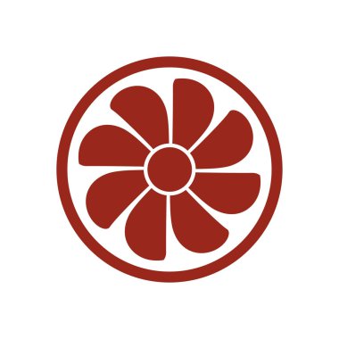 Egzoz vantilatörü simgesi. Havalandırma sembolü.