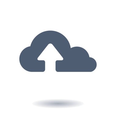 Bulut simgesinden yükleyin. Düğme yükleyin. Düz tasarım stili.