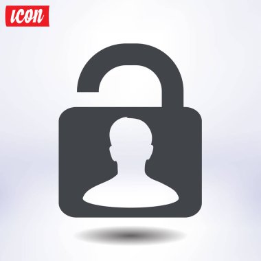 Simgesini kilidini. Düz tasarım stili. Vektör Eps10 