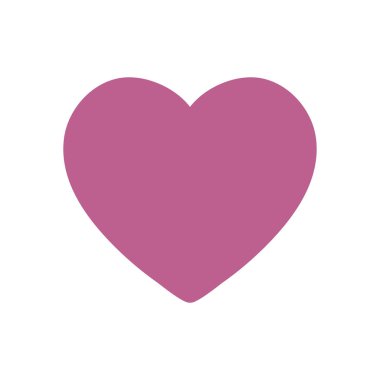 Sevgililer günü, düz kalp simgesi, vektör çizim 