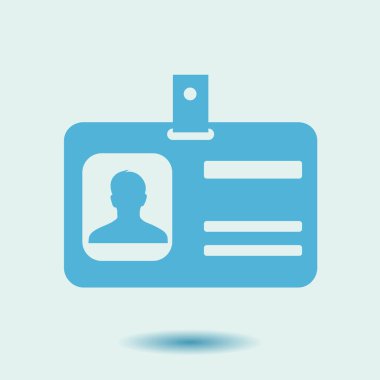 Kimlik kartı simgesi. Düz tasarım stili. EPS 10.