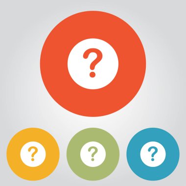 Soru işareti simgesi. Yardım sembolü. SSS işareti. Düz tasarım tarzı. EPS 10.