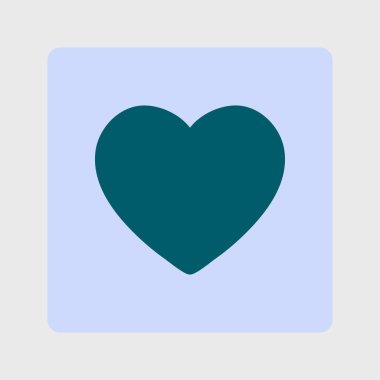 Sevgililer günü, düz kalp simgesi, vektör çizim 