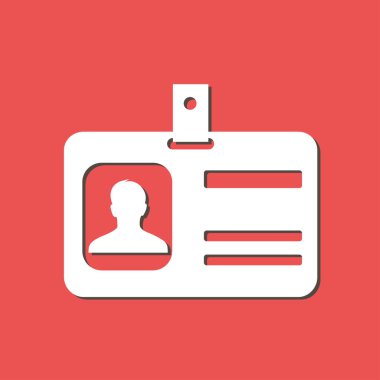 Kimlik kartı simgesi. Düz tasarım stili. EPS 10.