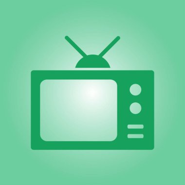 TV simgesi. Düz tasarım stili. Vektör Eps 10. 