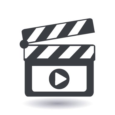 Film yapımcısı clapper kurulu simgesi. Düz tasarım stili.