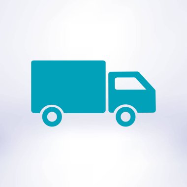Teslimat kamyonu işareti simgesi. Kargo van sembolü. Sevk irsaliyelerini ve ücretsiz teslim. Düz stil. Vektör Eps 10.