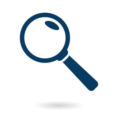 Büyüteç simgesi. Arama düğmesi. Büyüteç Camı. Düz tasarım stili. 