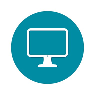 bilgisayar ekran işareti simgesi. Monitör simgesi. Düz tasarım stili.