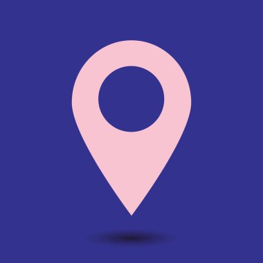 Harita işaretçi simgesi. GPS konumu sembolü. Düz tasarım stili. Vektör Eps 10.