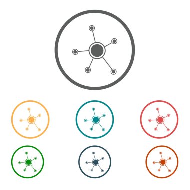 Sosyal ağ tek simge. Küresel teknoloji veya sosyal ağ.