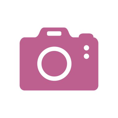 Fotoğraf makinesi simgesi. DSLR kamera simgesi. Dijital kamera. Düz tasarım biçimi. 