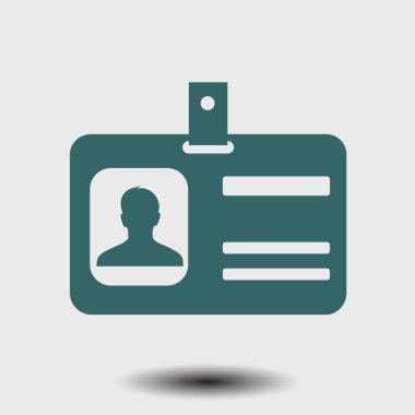 Kimlik kartı simgesi. Düz tasarım stili. EPS 10.