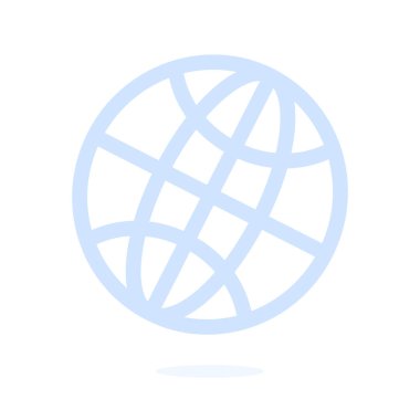 Küre simgesi. Düz tasarım.