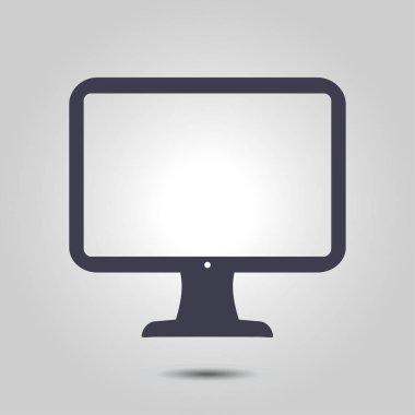 bilgisayar ekran işareti simgesi. Monitör simgesi. Düz tasarım stili.
