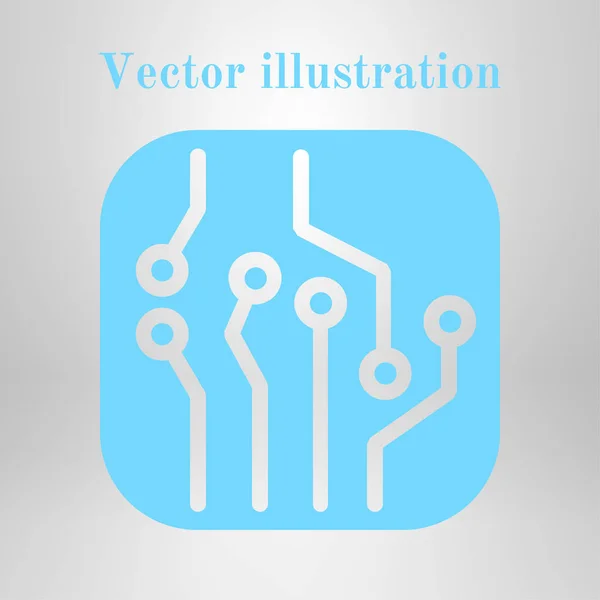 Icona Del Circuito Stampato Schema Tecnologico Simbolo Quadrato Stile Design — Vettoriale Stock