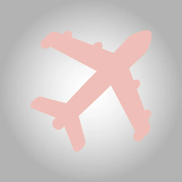 Ikona Roviny Cestovní Simbol Letadlo Letadlo Dolní Znamení — Stockový vektor