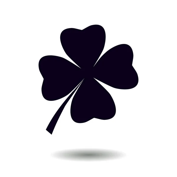 Leaf Clover Aláírás Ikonra Szent Patrick Szimbólum Ökológia Fogalma Lapos — Stock Vector