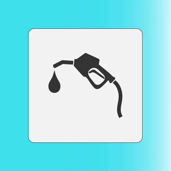 Buse Pompe Essence Sign Gas Icône Station Style Design Plat — Image vectorielle