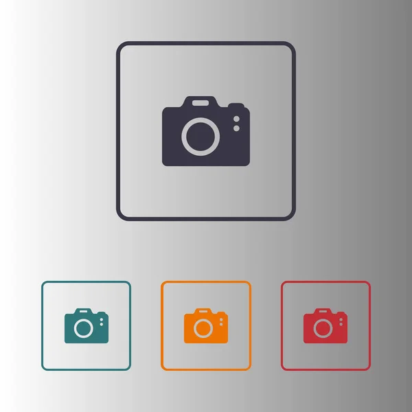 Fotocamera Simbol Dslr Camera Pictogram Digitale Camera Vlakke Ontwerpstijl — Stockvector