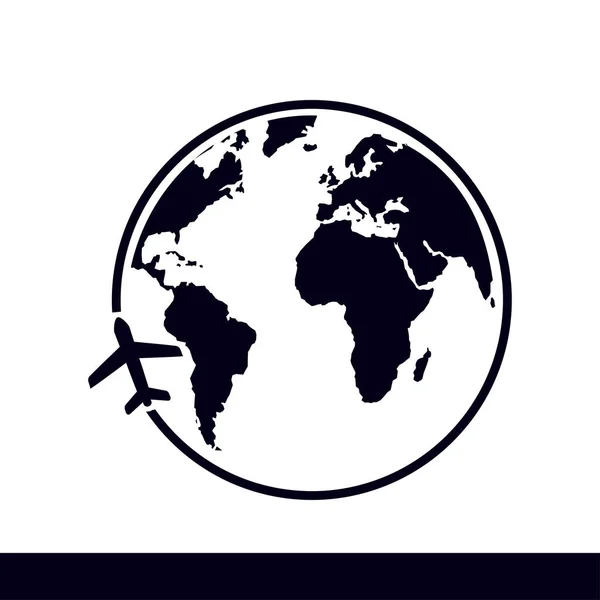 飞机图标旅行 环游世界 — 图库矢量图片