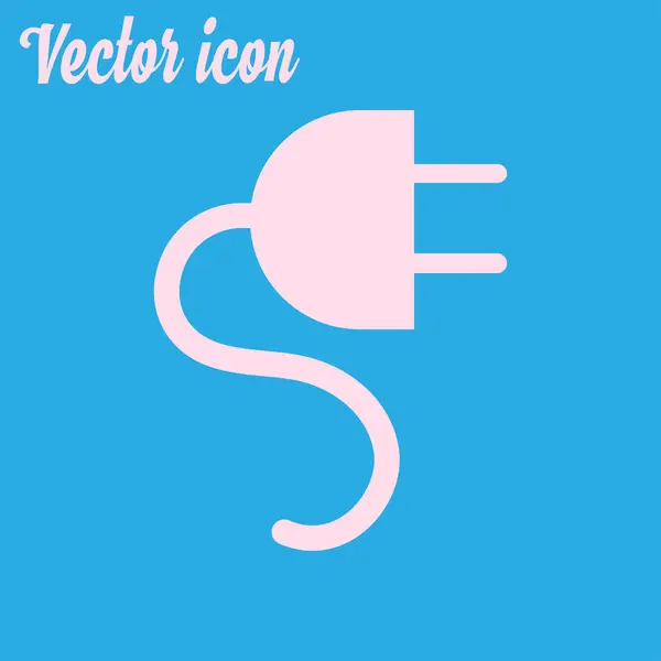 Vektor Elektrischer Stecker Web Flaches Symbol — Stockvektor