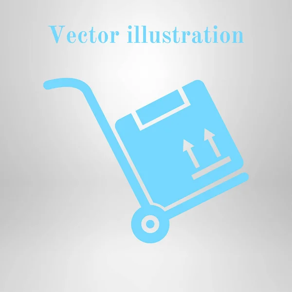 Camión Con Caja Icono Símbolo Señal Camión Mano — Vector de stock