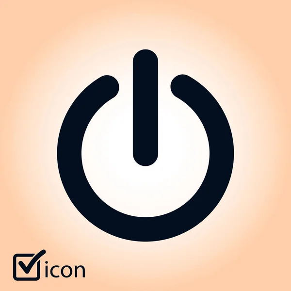 Icône Power Sign Style Design Plat — Image vectorielle