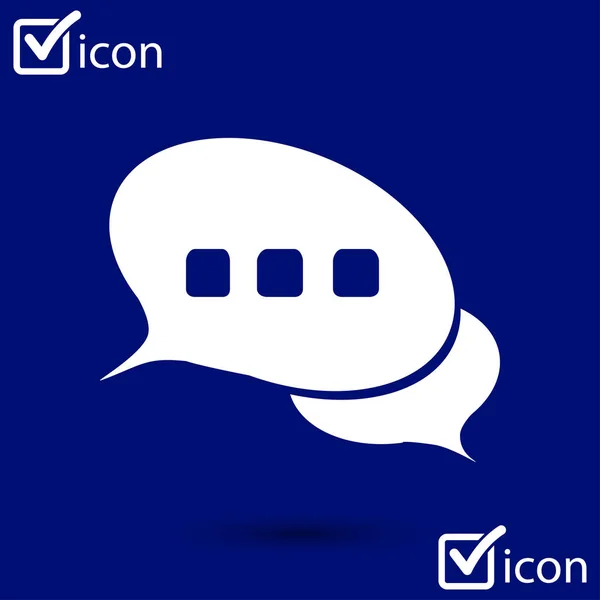 Chat Flat Icon Badge Discussão Diálogo Caráter Correspondência —  Vetores de Stock