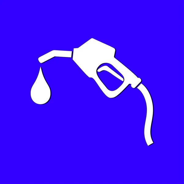 Benzine Pomp Mondstuk Teken Gas Station Pictogram Platte Ontwerpstijl — Stockvector