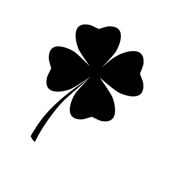 Leaf Clover Aláírás Ikonra Szent Patrick Szimbólum Ökológia Fogalma Lapos — Stock Vector