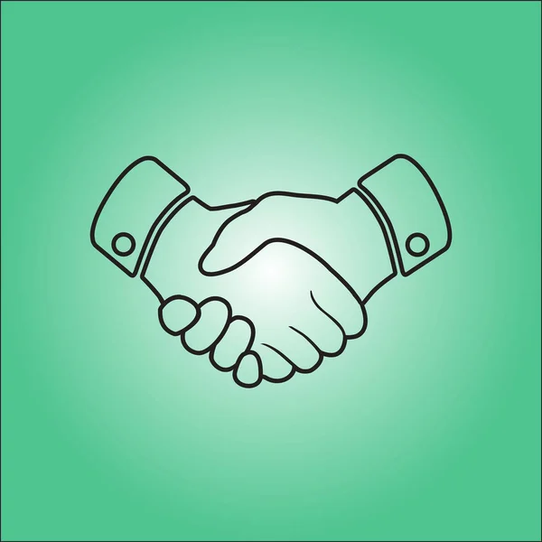 Handshake Sign Icon Successful Business Symbol Flat Design Style — Stock Vector