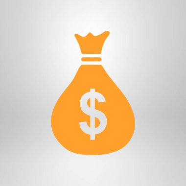 Para çantası ikonu. Dolar dolar para birimi sembolü. Düz tasarım tarzı. EPS 10.