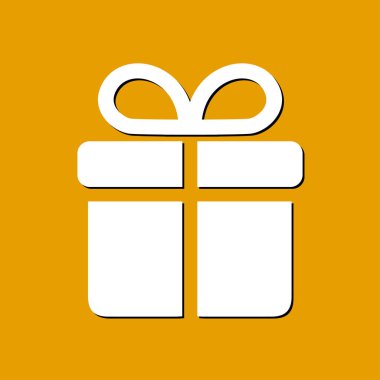 Hediye kutusu simgesi. vektör illüstrasyonu