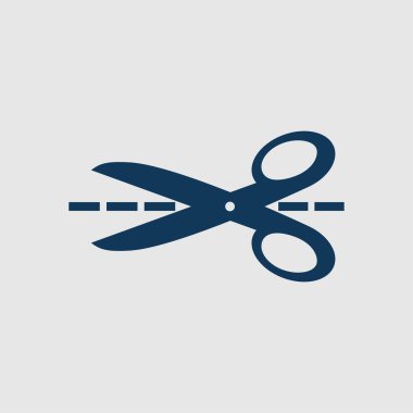 Makas ile kesme hatları simgesi.