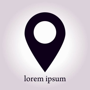 Harita işaretçi simgesi. GPS konumu sembolü. Düz tasarım stili. Vektör Eps 10.