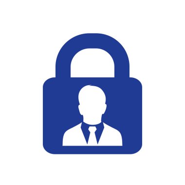 Kullanıcı oturum açma kimlik doğrulama simgesi. Düz tasarım stili. Vektör Eps10.