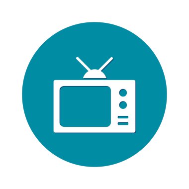 TV simgesi. Düz tasarım stili. Vektör Eps 10. 