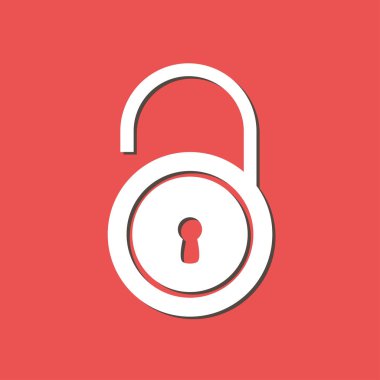 Simgesini kilidini. Düz tasarım stili. Vektör Eps10 